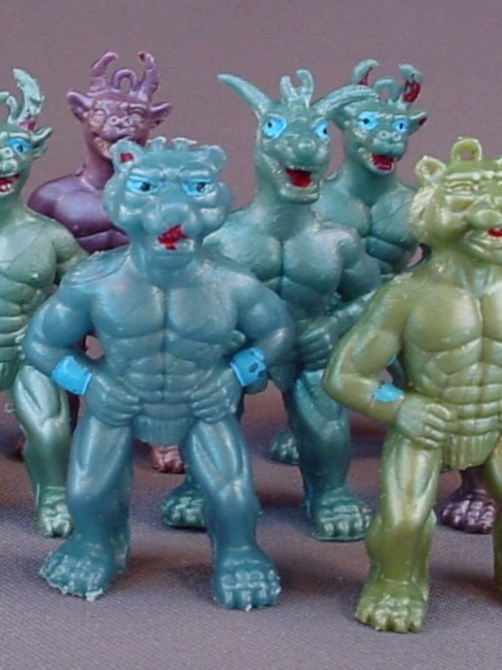 Muscle Galaxy Warriors, Lot Of 11 PVC Pencil Topper Figures, Vintage Toys